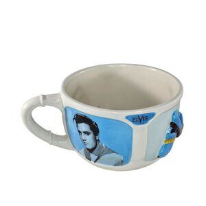 Elvis Presley Ceramic Mug With Blue Suede Shoes Design Collectible 1999 By Vando